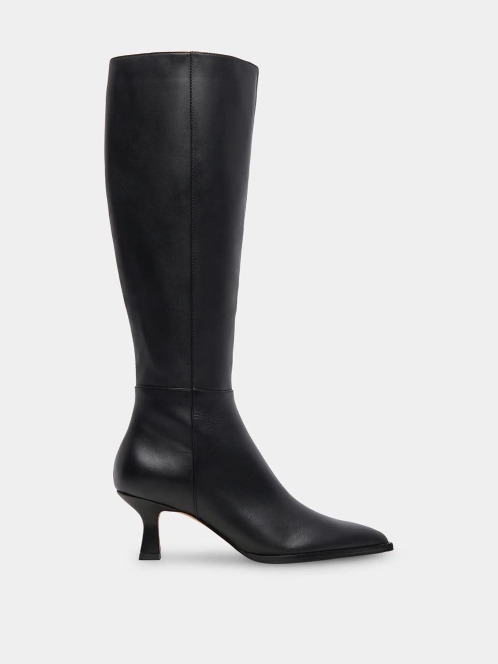Dolce Vita Black Knee-High Leather Heeled Boots